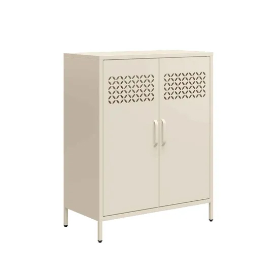 Aiken Metal Storage Cabinet With 2 Doors In Deep Parchment