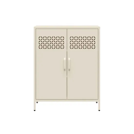 Aiken Metal Storage Cabinet With 2 Doors In Deep Parchment