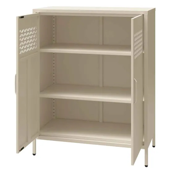 Aiken Metal Storage Cabinet With 2 Doors In Deep Parchment