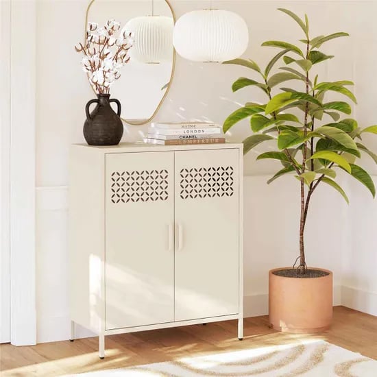 Read more about Aiken metal storage cabinet with 2 doors in deep parchment