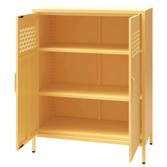 Aiken Metal Storage Cabinet With 2 Doors In Sun Yellow