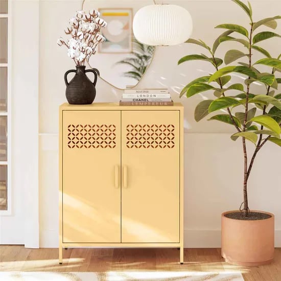 Read more about Aiken metal storage cabinet with 2 doors in sun yellow