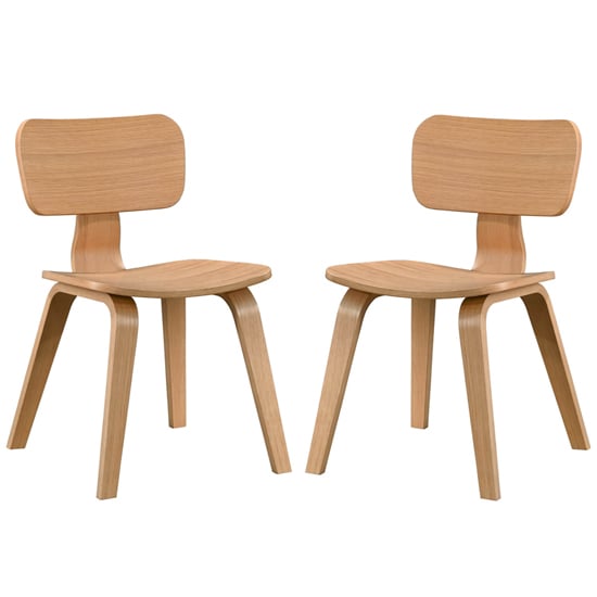 Read more about Aiken oak wooden dining chairs in pair