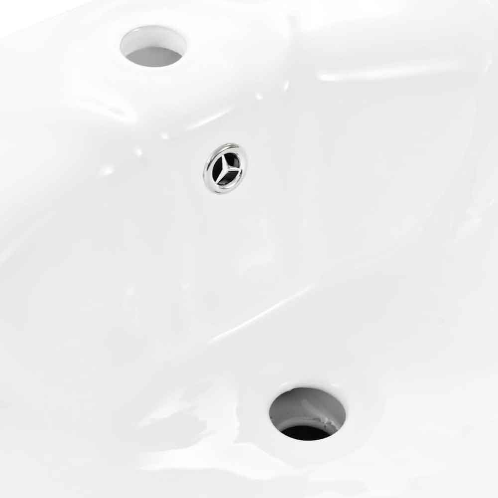 Aiken Rectangular Full Pedestal Basin Without Waste 580mm Wide 1TH - White