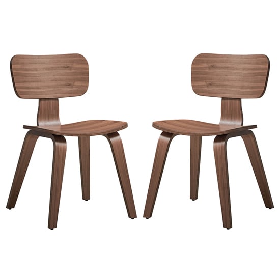 Read more about Aiken walnut wooden dining chairs in pair