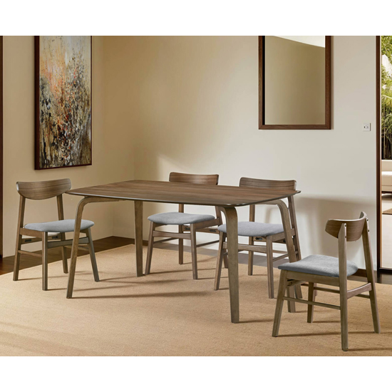 Aiken Wooden Dining Table Rectangular In Walnut