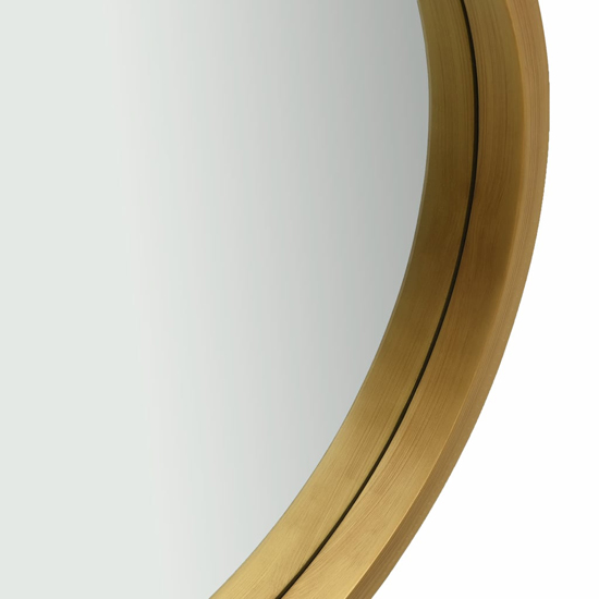 Ailie Medium Retro Wall Mirror With Faux Leather Strap In Gold