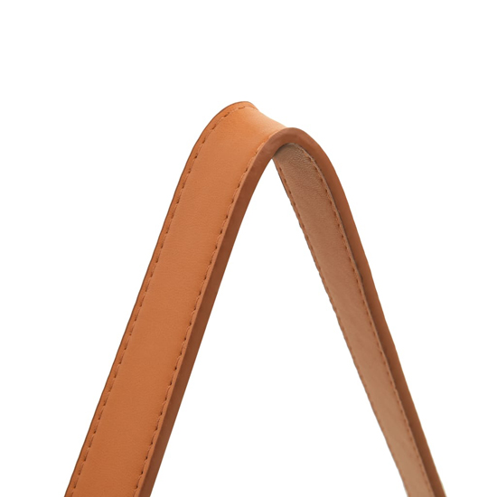 Ailie Medium Retro Wall Mirror With Faux Leather Strap In Gold