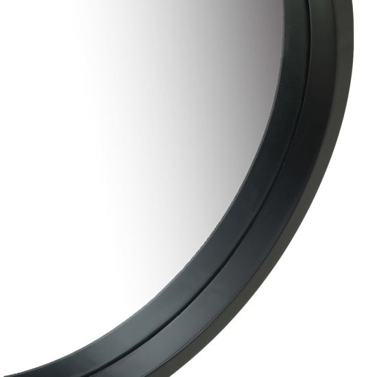 Ailie Small Retro Wall Mirror With Faux Leather Strap In Black