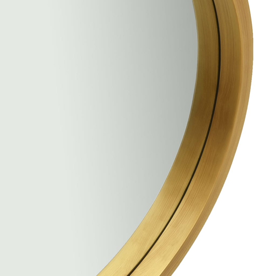 Ailie Small Retro Wall Mirror With Faux Leather Strap In Gold_3