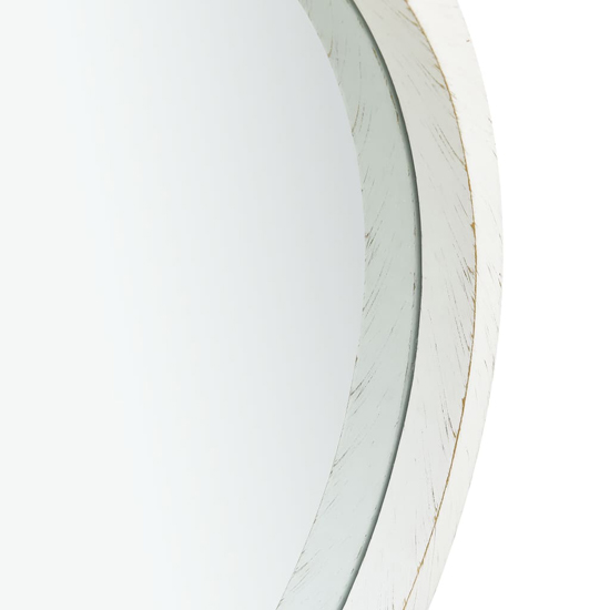 Ailie Small Retro Wall Mirror With Faux Leather Strap In White