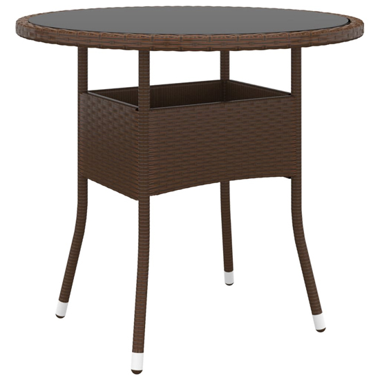 Ailis 3 Piece Garden Bistro Set Large In Brown Poly Rattan