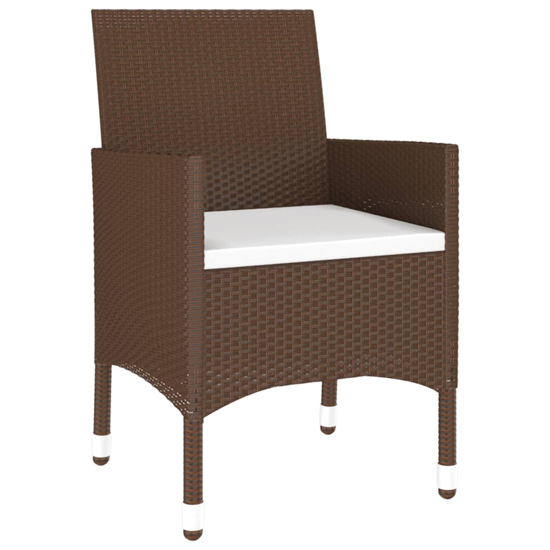 Ailis 3 Piece Garden Bistro Set Small In Brown Poly Rattan