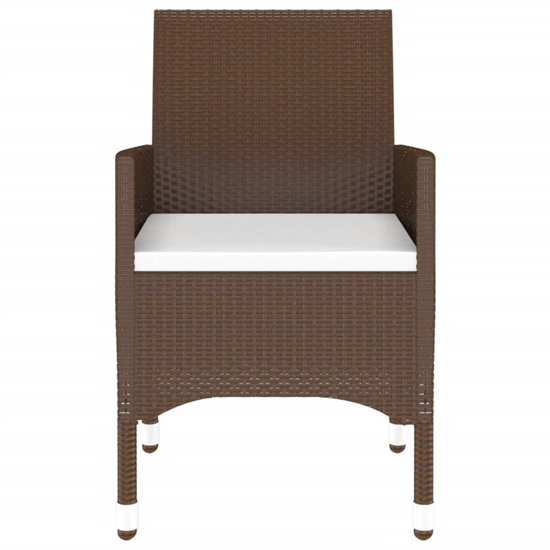 Ailis 3 Piece Garden Bistro Set Small In Brown Poly Rattan