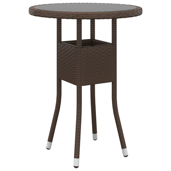 Ailis 3 Piece Garden Bistro Set Small In Brown Poly Rattan