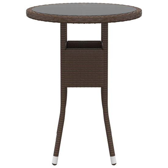 Ailis 3 Piece Garden Bistro Set Small In Brown Poly Rattan