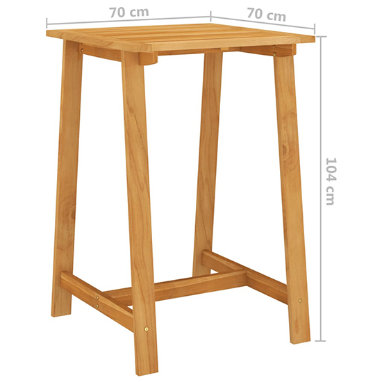 Ailis Outdoor Wooden Bar Table With 4 Stools In Acacia