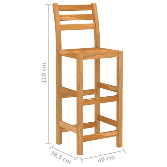 Ailis Outdoor Wooden Bar Table With 4 Stools In Acacia