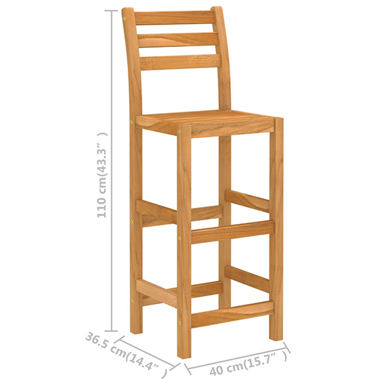 Ailsa Outdoor Wooden Bar Table With 4 Stools In Acacia