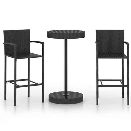 Aimee Outdoor Poly Rattan Bar Table With 2 Stools In Black_2