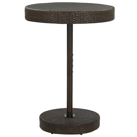 Aimee Outdoor Poly Rattan Bar Table With 4 Stools In Brown