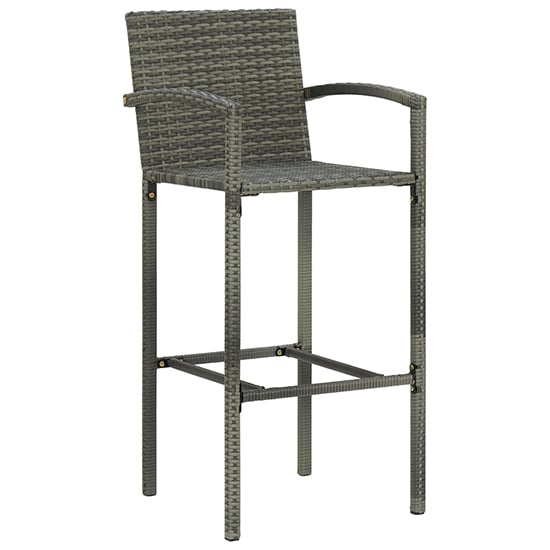 Aimee Outdoor Poly Rattan Bar Table With 4 Stools In Grey_6