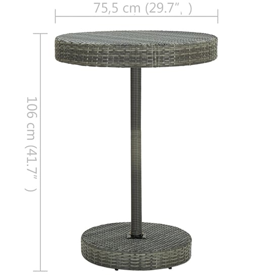 Aimee Outdoor Poly Rattan Bar Table With 4 Stools In Grey_7