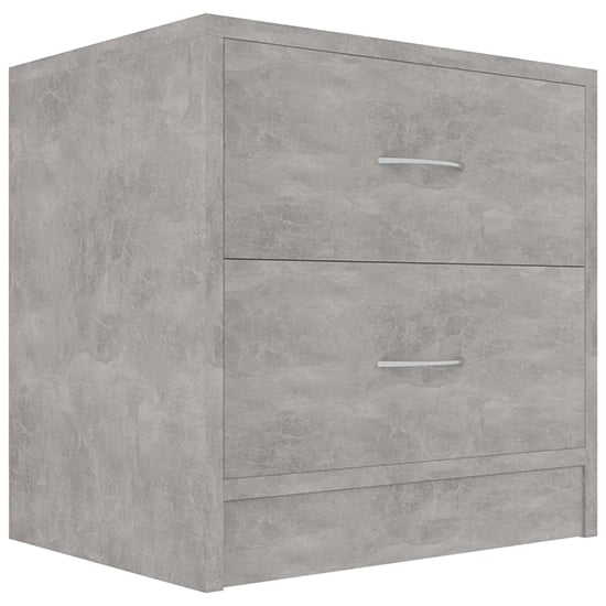 Aimo Wooden Bedside Cabinet With 2 Drawers In Concrete Effect_2