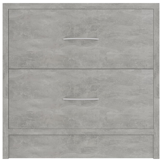 Aimo Wooden Bedside Cabinet With 2 Drawers In Concrete Effect