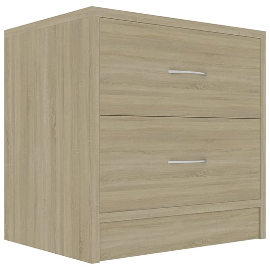 Aimo Wooden Bedside Cabinet With 2 Drawers In Sonoma Oak_2