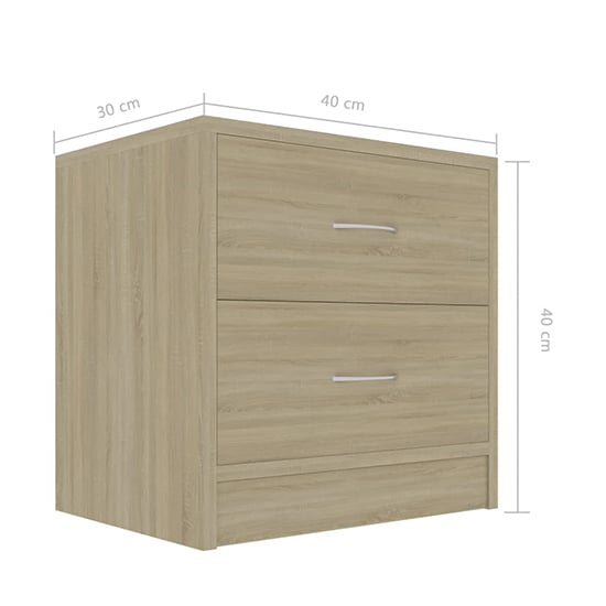 Aimo Wooden Bedside Cabinet With 2 Drawers In Sonoma Oak_4
