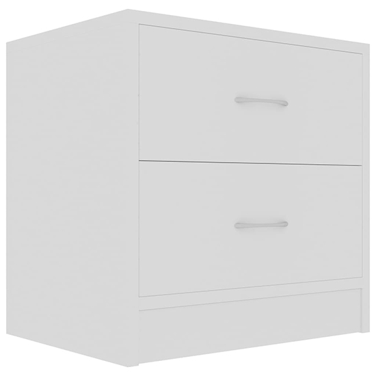 Aimo Wooden Bedside Cabinet With 2 Drawers In White