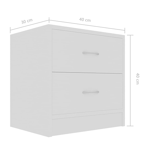 Aimo Wooden Bedside Cabinet With 2 Drawers In White