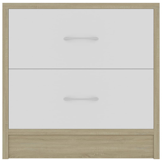 Aimo Wooden Bedside Cabinet With 2 Drawers In White Sonoma Oak_3