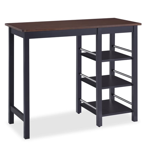 Ainhoa Wooden Bar Table With 2 Bar Stools In Brown And Black_3
