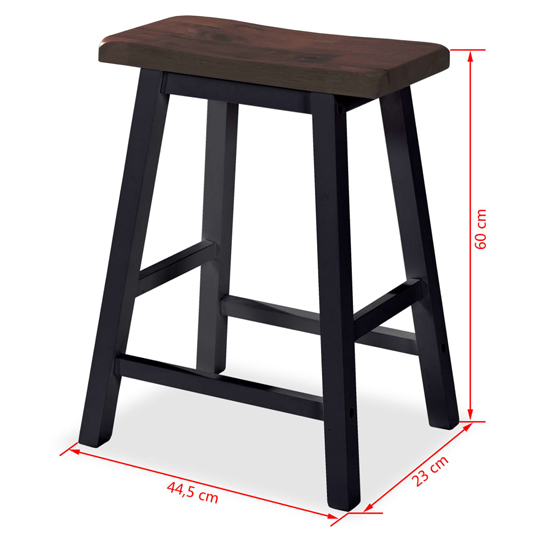 Ainhoa Wooden Bar Table With 2 Bar Stools In Brown And Black