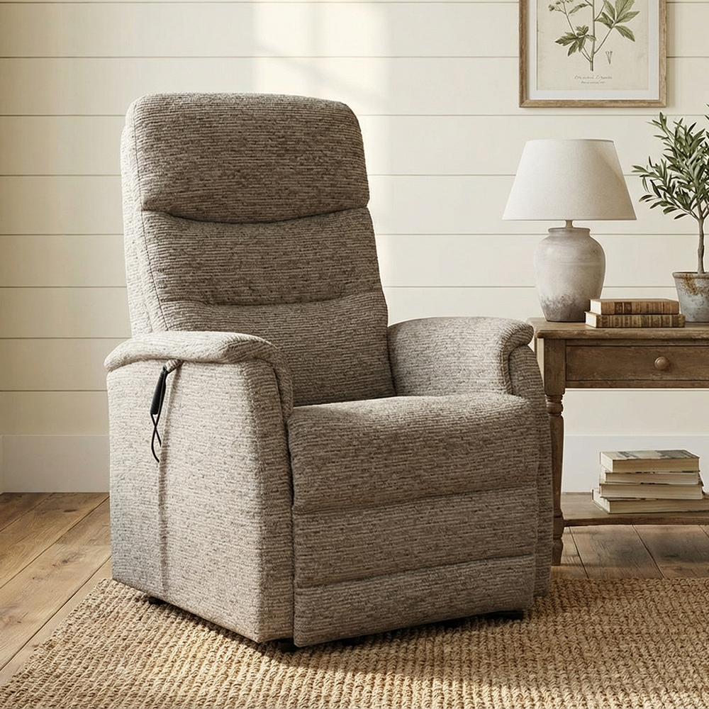 Ainsley Fabric 1 Seater Sofa in Mocha