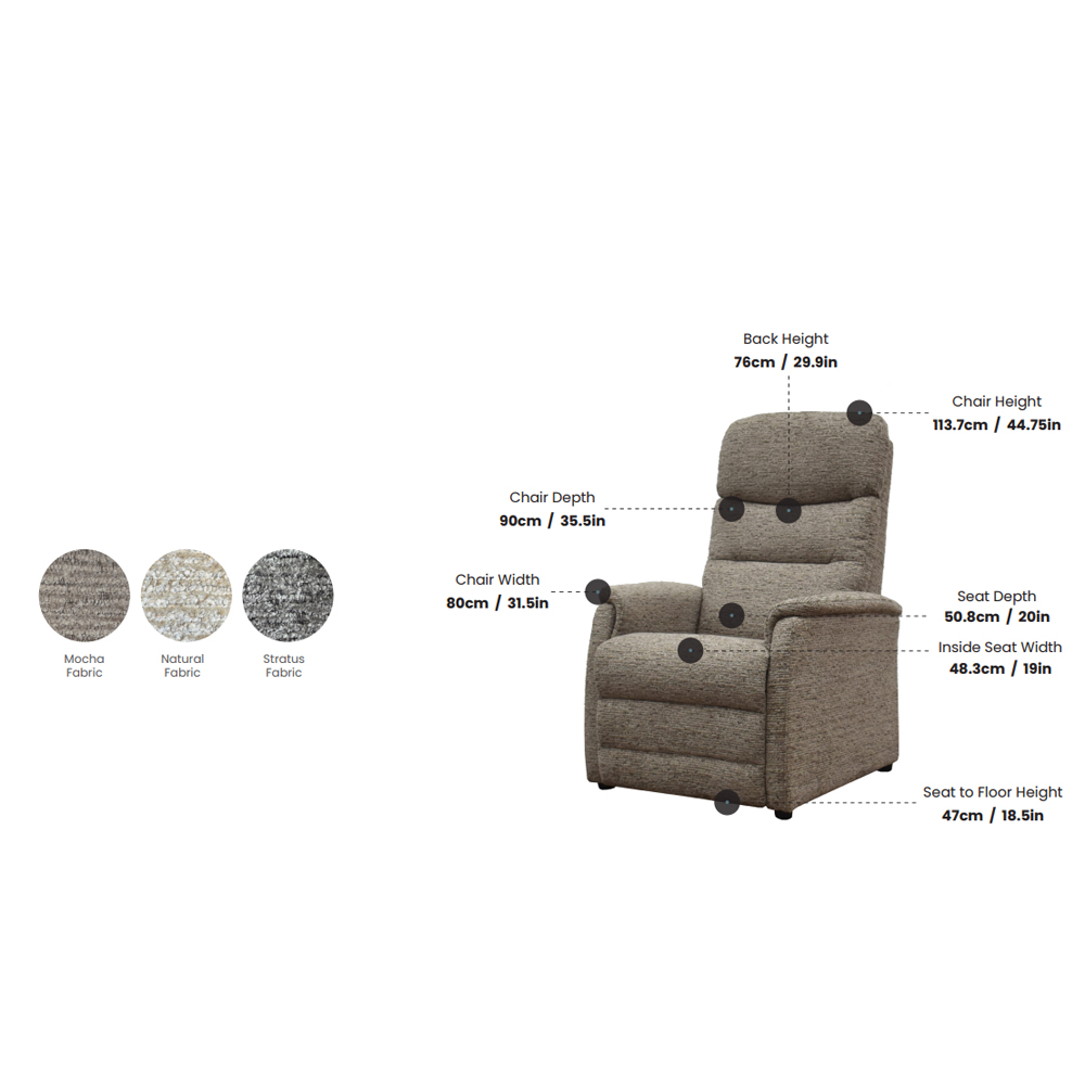 Ainsley Fabric 1 Seater Sofa in Natural