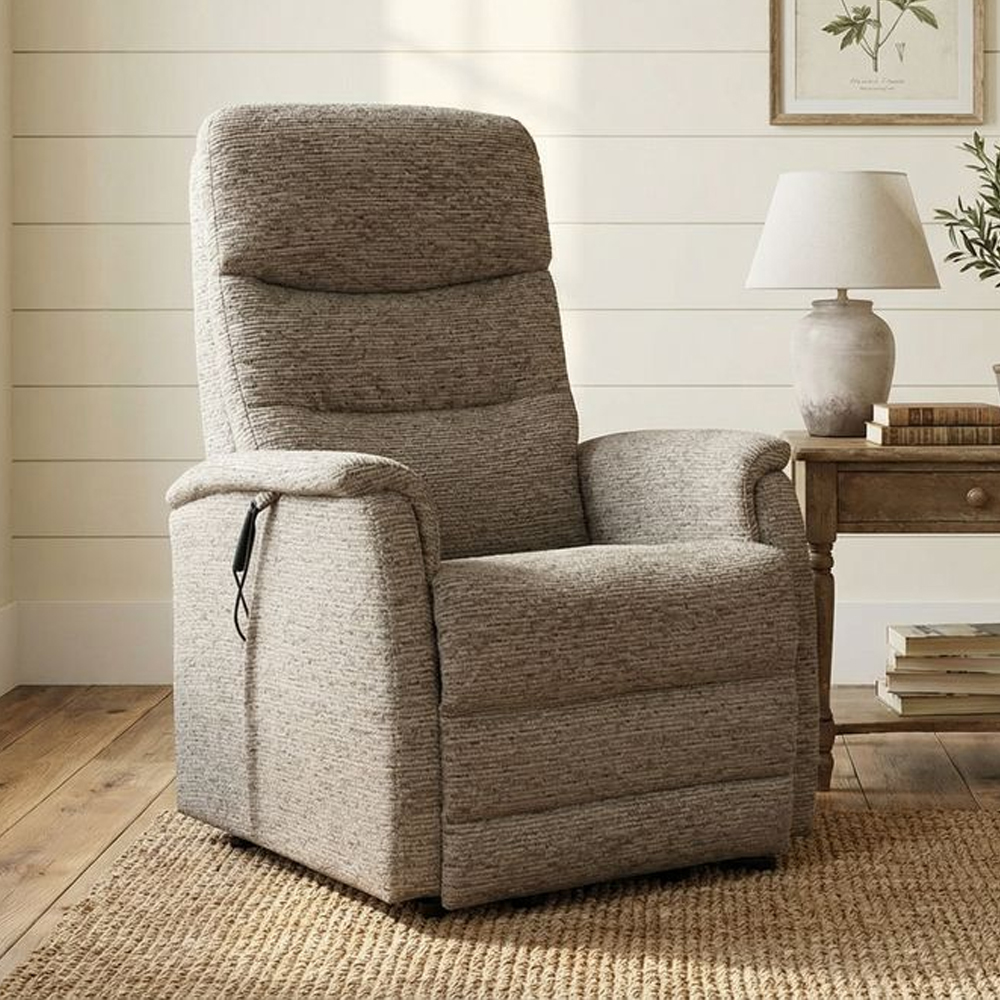 Ainsley Fabric Dual Motor Recliner Chair in Mocha