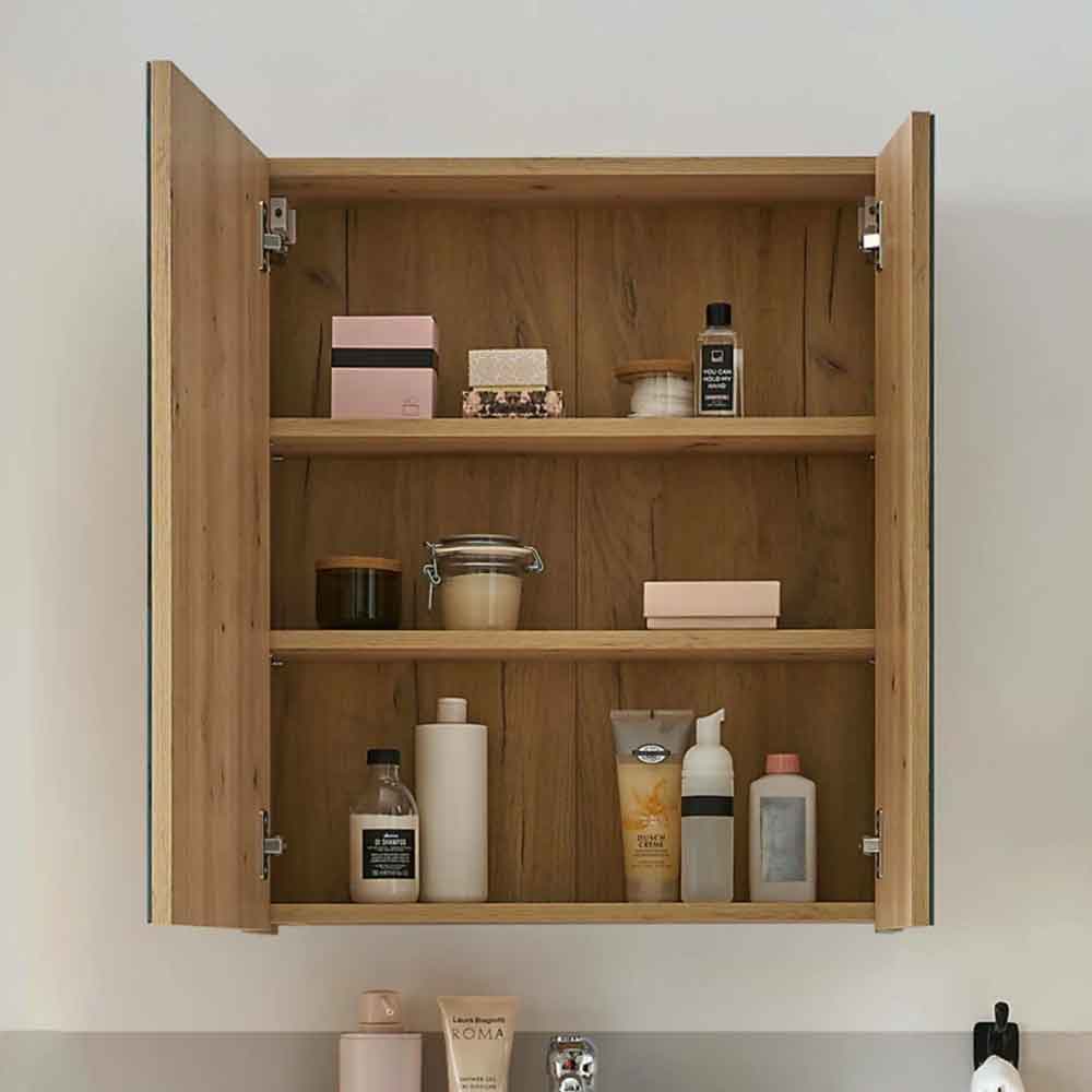 Airdrie Bathroom Mirrored Cabinet in Artisan Oak