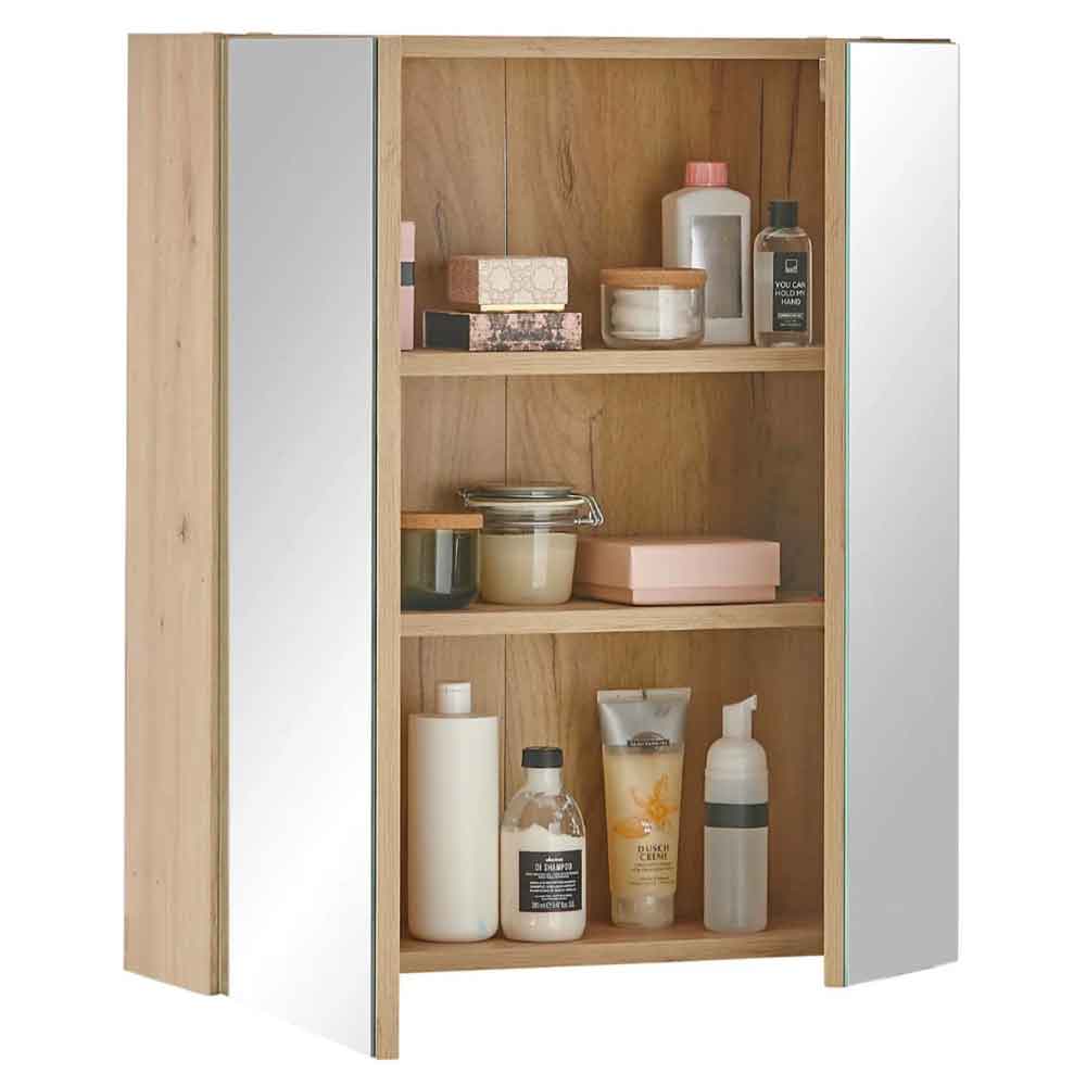 Airdrie Bathroom Mirrored Cabinet in Artisan Oak