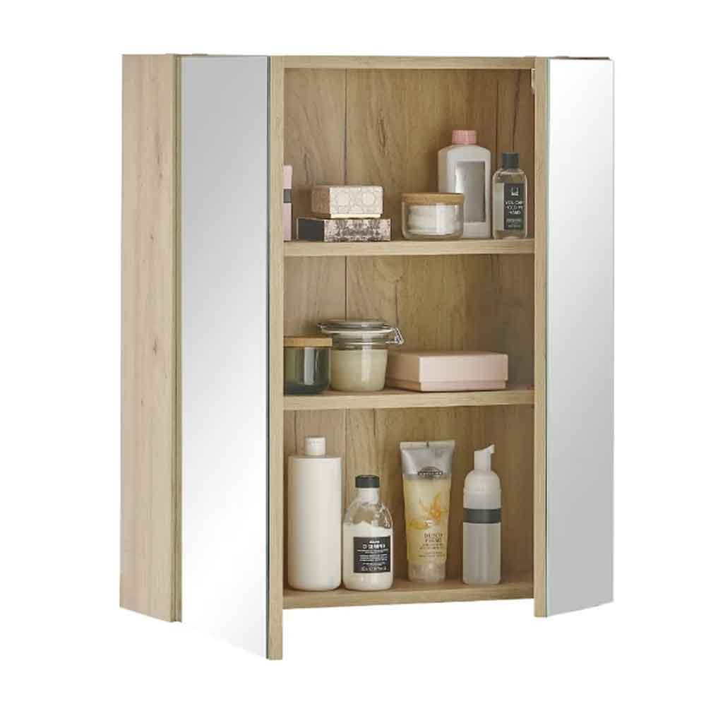 Airdrie Bathroom Mirrored Cabinet in Artisan Oak