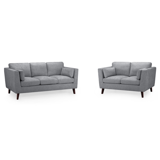 Airdrie Fabric 3+2 Seater Sofa Set In Grey