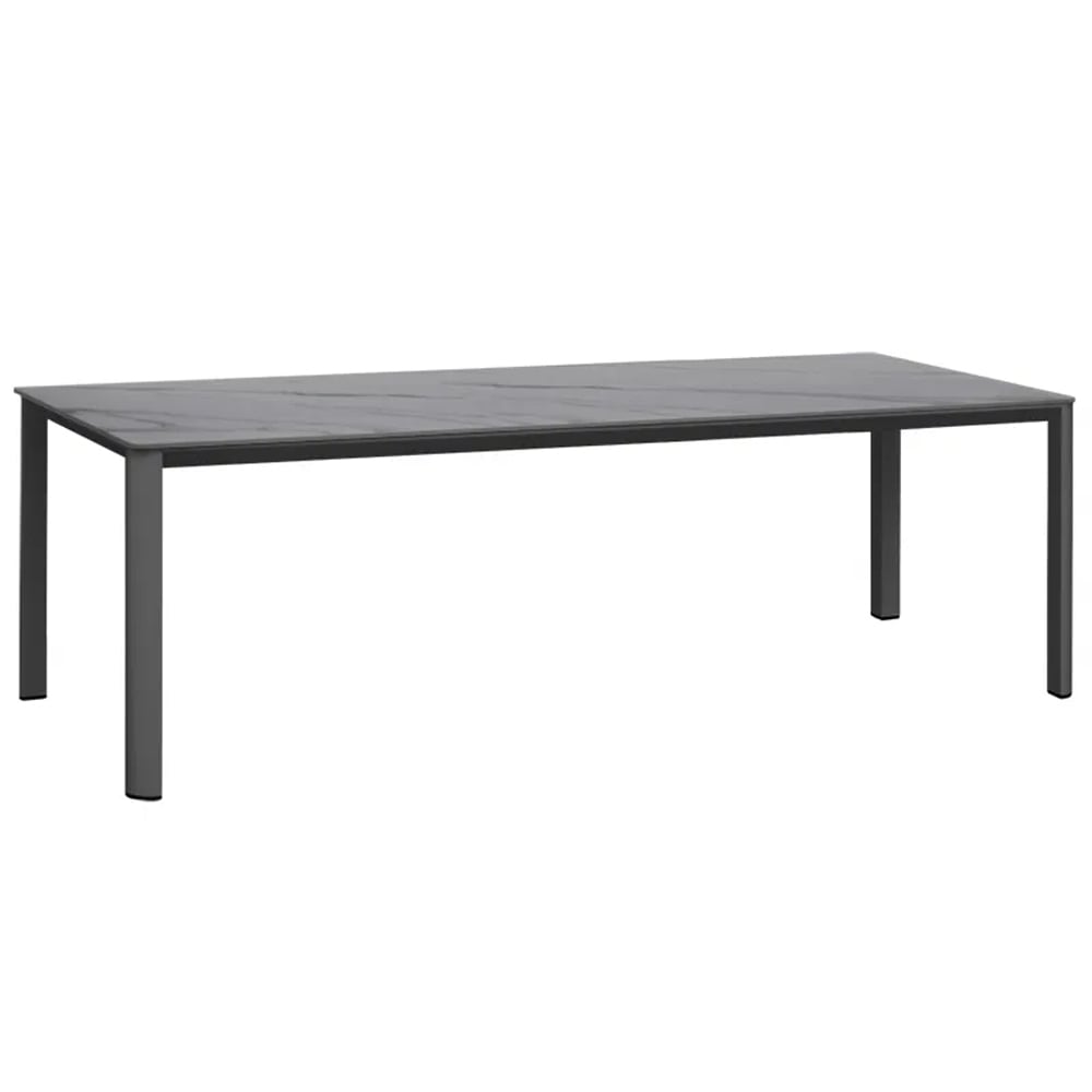 Airdrie Large Sintered Stone Garden Dining Table In Charcoal Grey