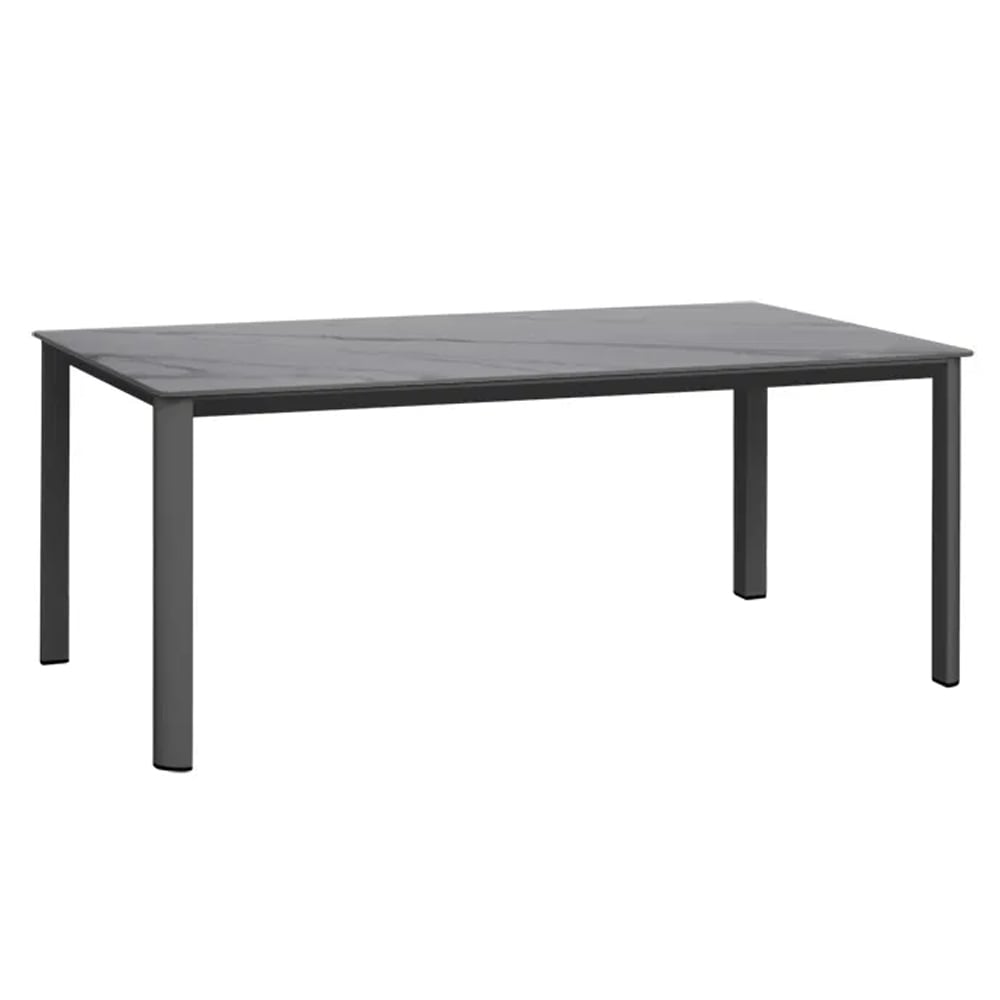 Airdrie Small Sintered Stone Garden Dining Table In Charcoal Grey