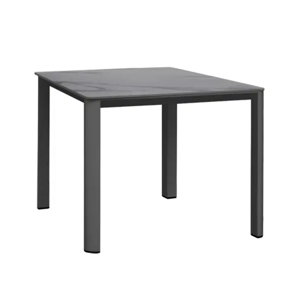 Airdrie Wooden Square Garden Dining Table In Charcoal Grey