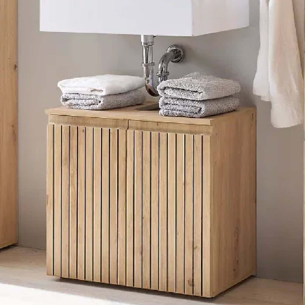 Airdrie Wooden Under Sink Cabinet With 2 Doors In Oak