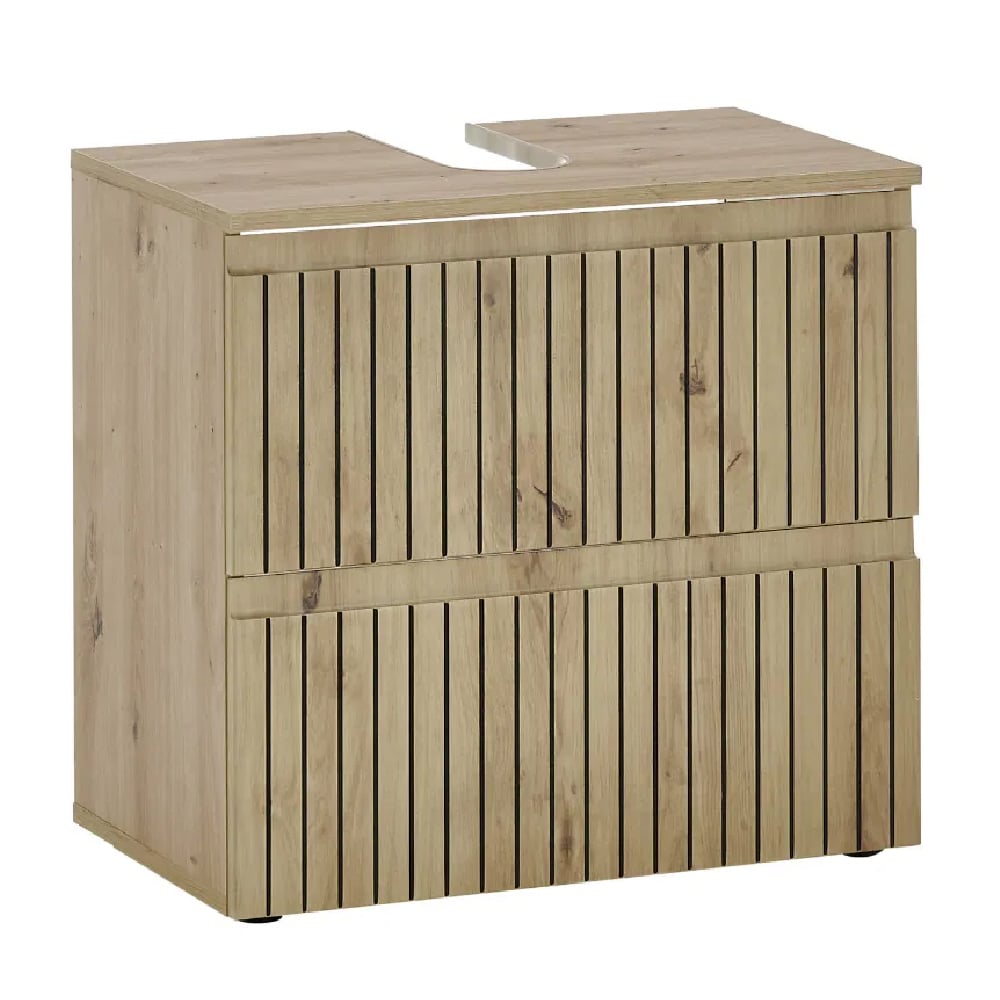 Airdrie Wooden Under Sink Cabinet With 2 Drawers In Oak