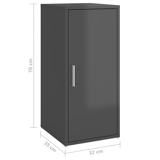 Airell High Gloss Shoe Storage Cabinet With 5 Shelves In Grey_7