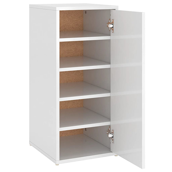 Airell High Gloss Shoe Storage Cabinet With 5 Shelves In White_4